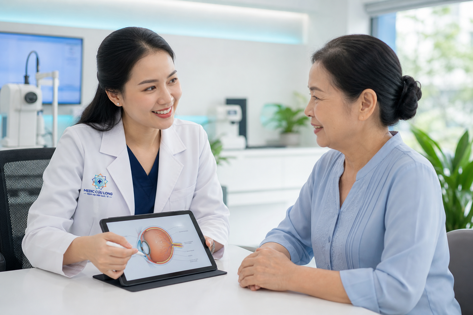 Tư vấn chăm sóc mắt — ảnh minh họa AI